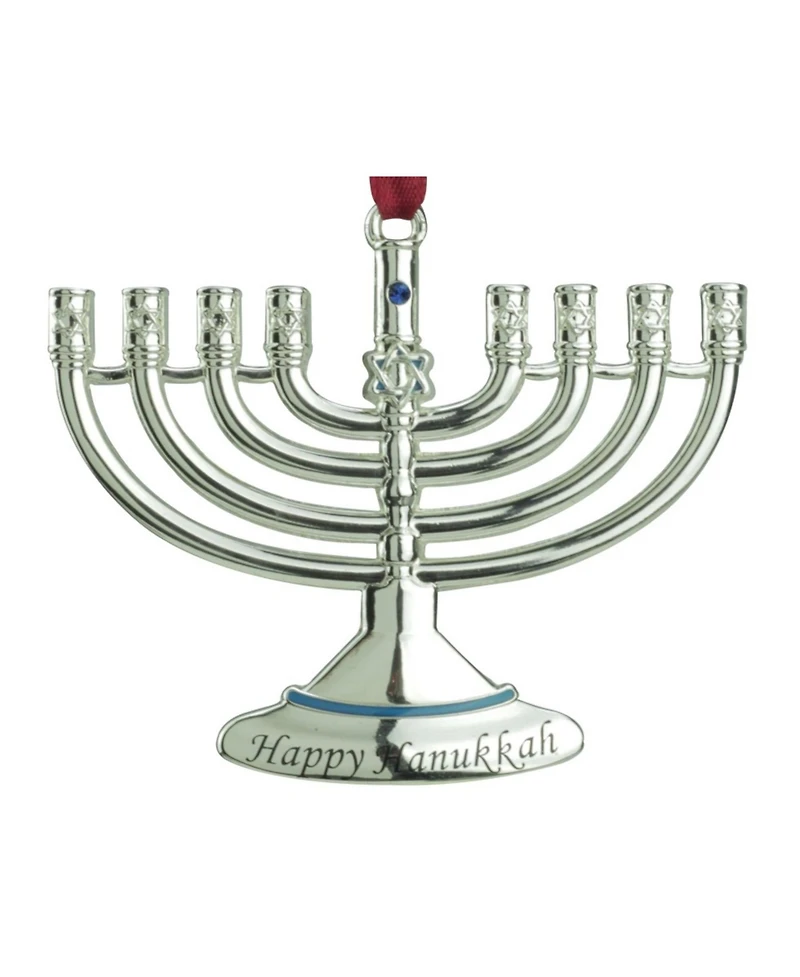 Northlight Regal Shiny Hanukkah Menora Holiday Ornament with European Crystal