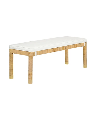 Tov Furniture 1 Piece Rattan Brass-Capped Legs Bench