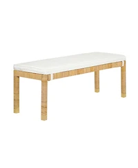 Tov Furniture 1 Piece Rattan Brass-Capped Legs Bench