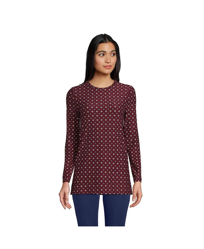 Lands' End Petite Long Sleeve Performance Crew Neck Tunic