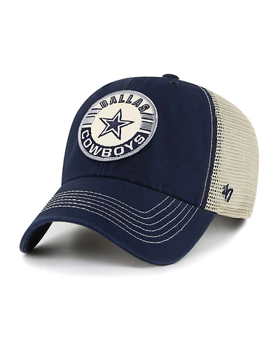 Men's '47 Brand Navy, Natural Dallas Cowboys Notch Trucker Clean Up Adjustable Hat