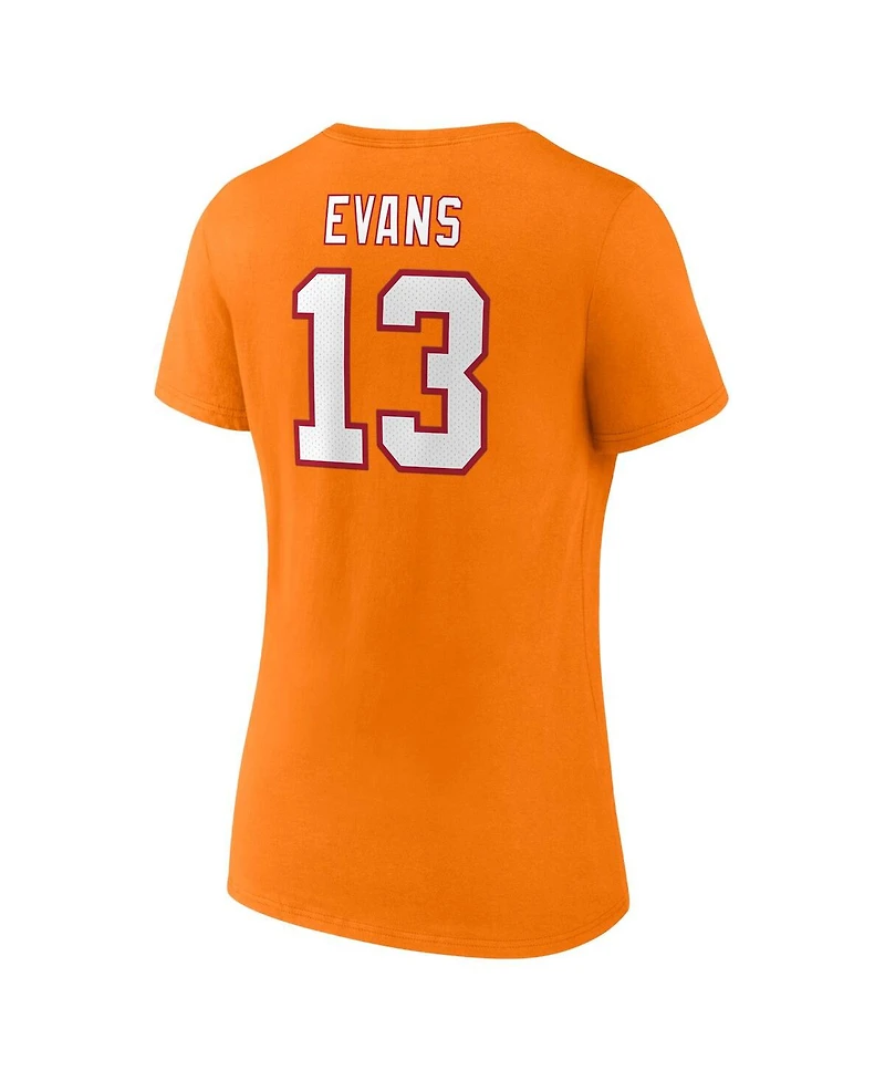 Women's Fanatics Mike Evans Orange Tampa Bay Buccaneers Player Icon Name and Number V-Neck T-shirt