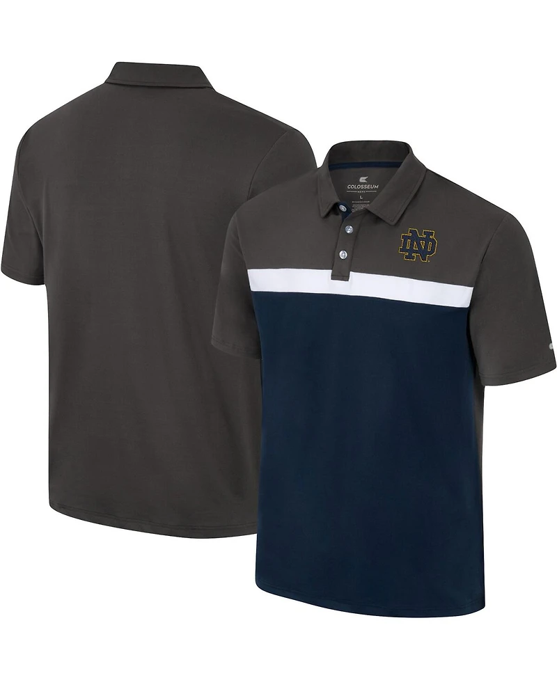 Men's Colosseum Charcoal Notre Dame Fighting Irish Two Yutes Polo Shirt