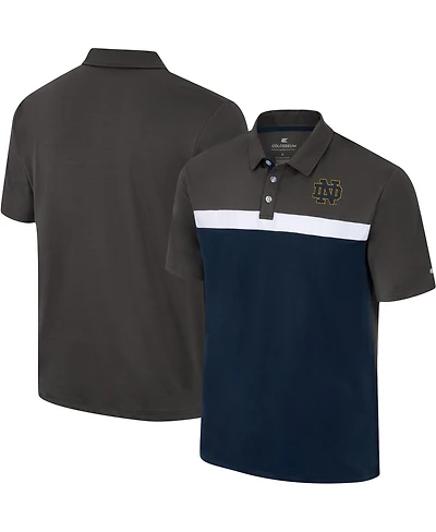 Men's Colosseum Charcoal Notre Dame Fighting Irish Two Yutes Polo Shirt