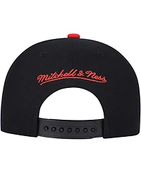 Big Boys and Girls Mitchell & Ness Black, Red Philadelphia 76ers Two-Tone Snapback Hat