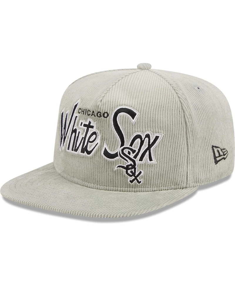 Men's New Era Gray Chicago White Sox Corduroy Golfer Adjustable Hat