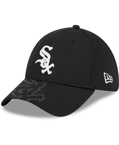 Men's New Era Black Chicago White Sox Top Visor 39THIRTY Flex Hat