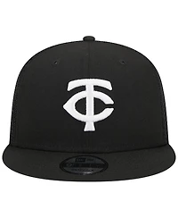 Men's New Era Black Minnesota Twins Trucker 9FIFTY Snapback Hat