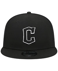 Men's New Era Black Cleveland Guardians Trucker 9FIFTY Snapback Hat