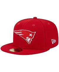 Men's New Era Scarlet England Patriots Super Bowl Xxxvi Main Patch 59FIFTY Fitted Hat
