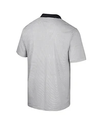Men's Colosseum White, Black Appalachian State Mountaineers Print Stripe Polo Shirt