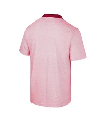 Men's Colosseum White, Cardinal Iowa State Cyclones Print Stripe Polo Shirt