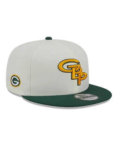 Men's New Era Cream, Green Green Bay Packers City Originals 9FIFTY Snapback Hat