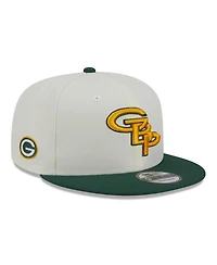 Men's New Era Cream, Green Green Bay Packers City Originals 9FIFTY Snapback Hat