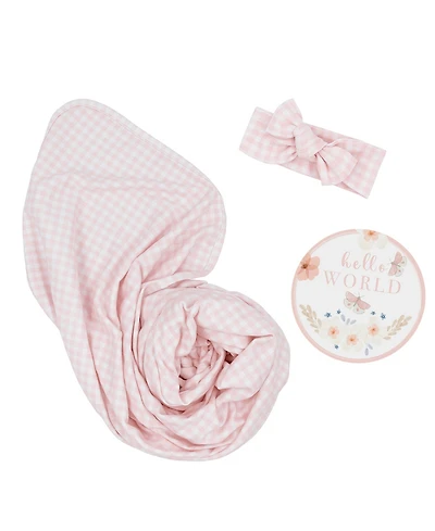 Living Textiles Baby Girls Hello World Gift Set, 3 Piece