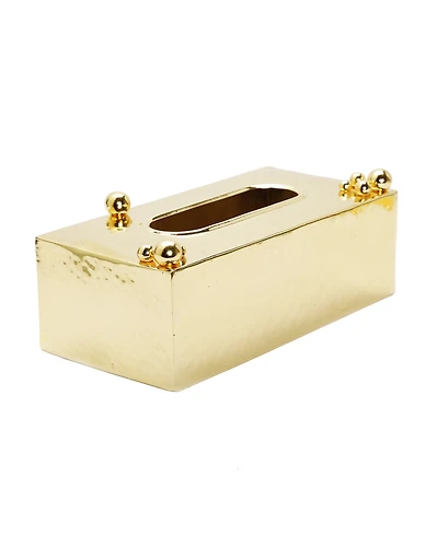 Classic Touch Hammered Tissue Box with Ball Design