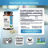 Dim 200mg with BioPerine, Estrogen Supplement for Women, Supports Hormone Balance, SMNutrition, 60 Capsules