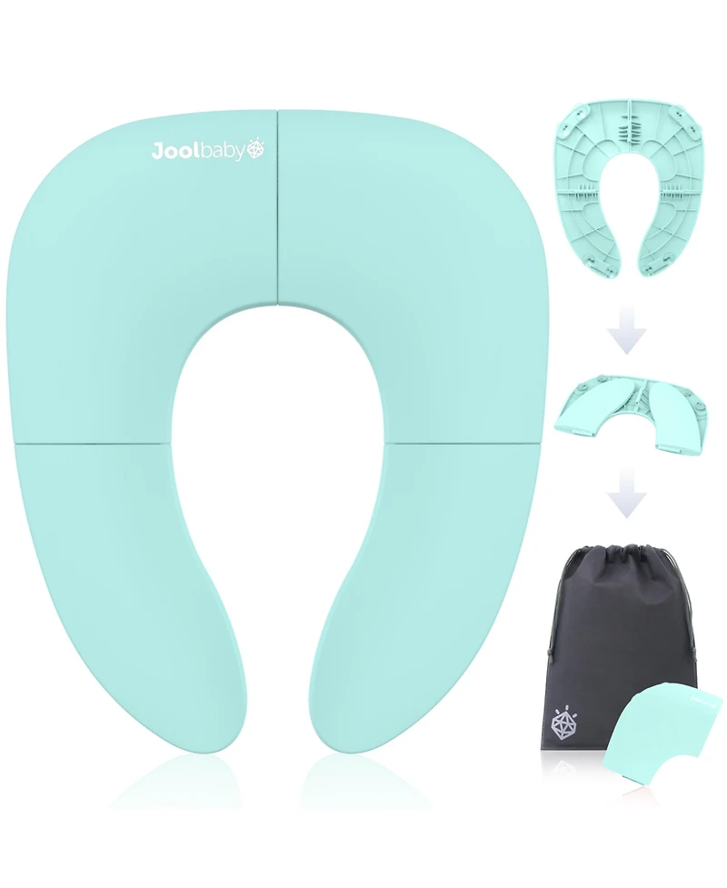 Jool Baby Folding Travel Potty Training Seat for Toddlers, Fits Round & Oval Toilets, Non-Slip Suction Cups, Includes Free Bag