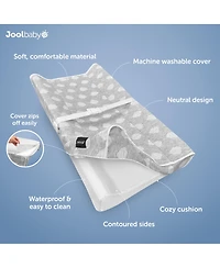 Jool Baby Soft Changing Pad + Washable Cover, Non-Slip - Fits Standard Changing Tables & Dressers (Gray)