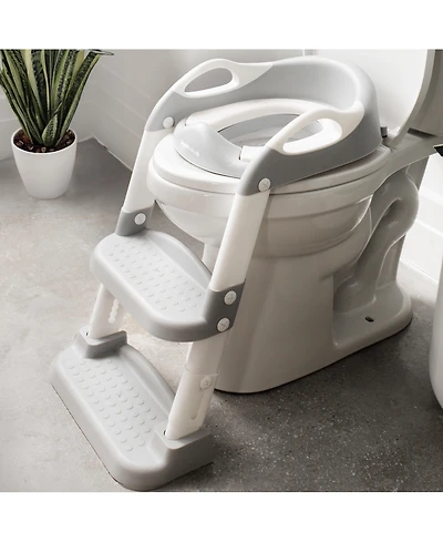Jool Baby Potty Training Seat with 2 Step Ladder for Toddlers - Soft Cushioned Seat & Splash Guard, Adjustable Height