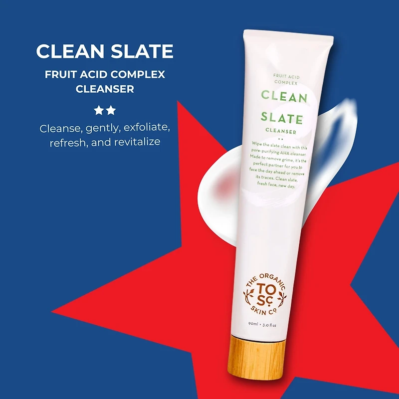 Facial Wash | Clean Slate by The Organic Skin Co. | Face Wash for Women and Men | Face Care | Exfoliating Face Wash with Aha | Gentle Face Cleanser fo