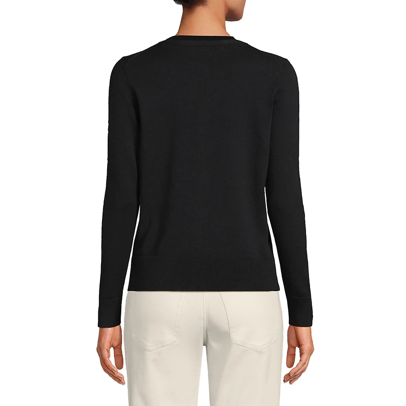Lands' End Women's Fine Gauge Cotton Cardigan Sweater