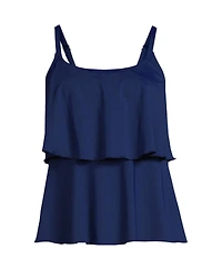 Lands' End Women's Scoop Neck Tiered Tankini Swimsuit Top