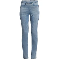 Lands' End Petite Starfish Mid Rise Knit Denim Straight Jeans