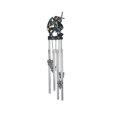 23" Long Round Top Armored Dragon Wind Chime