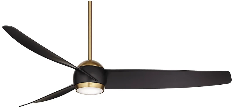 60" Possini Euro Design Stresa Modern Indoor Ceiling Fan with Dimmable Led Light Remote Control Warm Brass Matte Black for Living Room Kitchen Ho