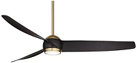 60" Possini Euro Design Stresa Modern Indoor Ceiling Fan with Dimmable Led Light Remote Control Warm Brass Matte Black for Living Room Kitchen Ho