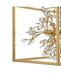 Possini Euro Design Carrine Gold Linear Island Pendant Chandelier 38.50" Wide Modern Clear Crystal Accents 8-Light Fixture for Dining Room House Foyer