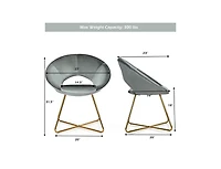 Modern Accent Velvet Dining Arm Chair with Golden Metal Legs and Soft Cushion