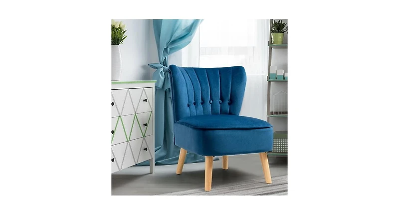 Slickblue Armless Accent Chair Tufted Velvet Leisure Chair