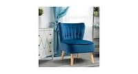 Slickblue Armless Accent Chair Tufted Velvet Leisure Chair
