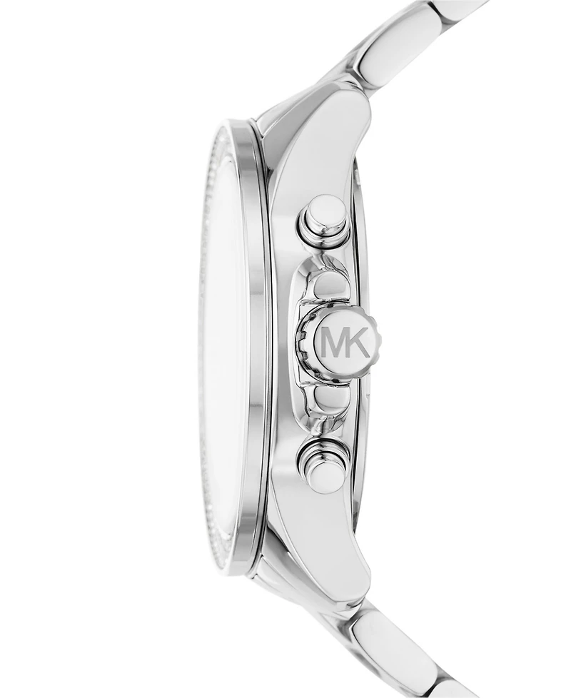 Michael Kors Women's Wren Chronograph Silver-Tone Stainless Steel Watch 42mm