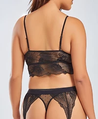 iCollection Plus 3 Piece Bralette, Garter Skirt and Panty Lingerie Set