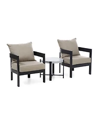 Furniture of America 3 Piece Aluminum Stackable Patio Conversation Set