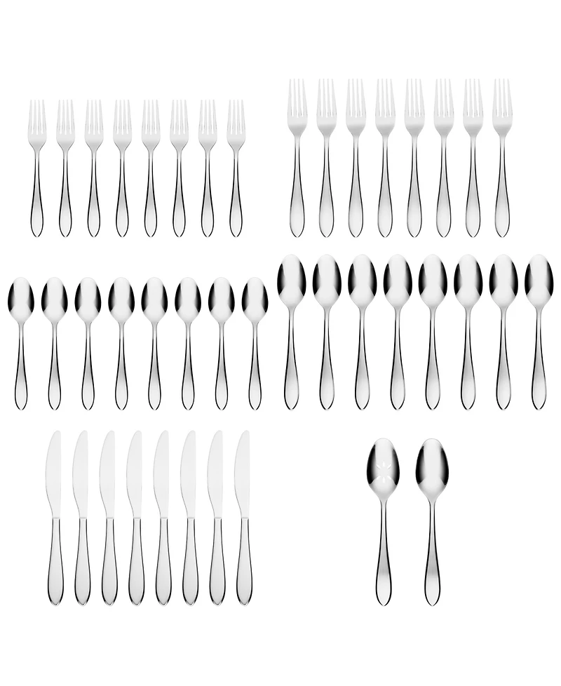 Cambridge Silversmiths Delia Mirror Piece Stainless Steel Flatware Set