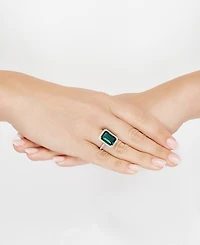 Grown With Love Lab Grown Emerald (6-1/2 ct. t.w.) & Lab Grown Diamond (1/2 ct. t.w.) Ring in 14k White Gold (Also available in Sapphire & Ruby)