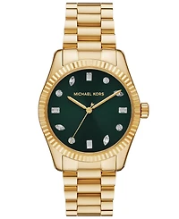 Michael Kors Women's Lexington Three-Hand Gold-Tone Stainless Steel Watch 38mm