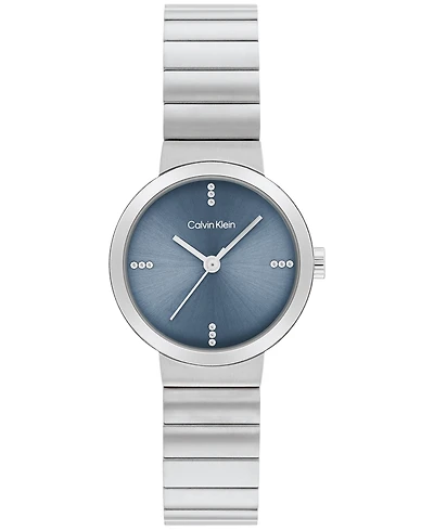 Calvin Klein Women's Three Hand Silver Stainless Steel Bracelet Watch 25mm