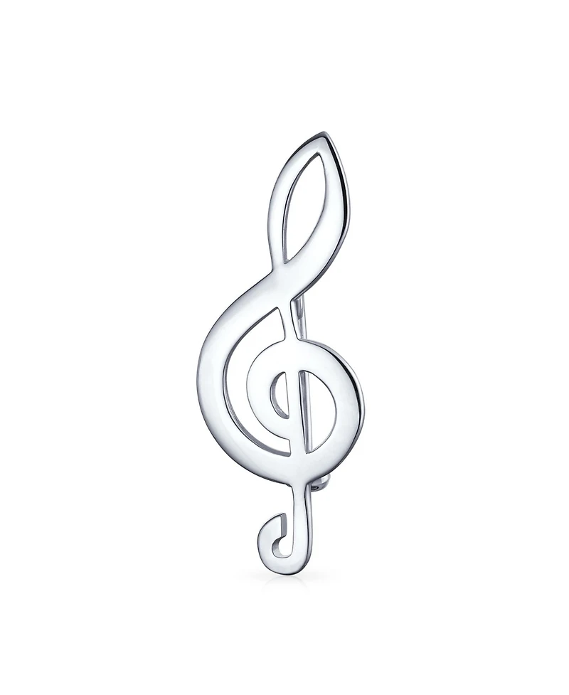 Bling Jewelry Large Classic Musical Treble G Clef Note Brooch Pin Musician Teacher Student Sterling Silver