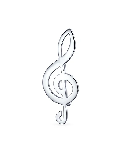 Bling Jewelry Large Classic Musical Treble G Clef Note Brooch Pin Musician Teacher Student Sterling Silver