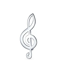 Bling Jewelry Large Classic Musical Treble G Clef Note Brooch Pin Musician Teacher Student Sterling Silver