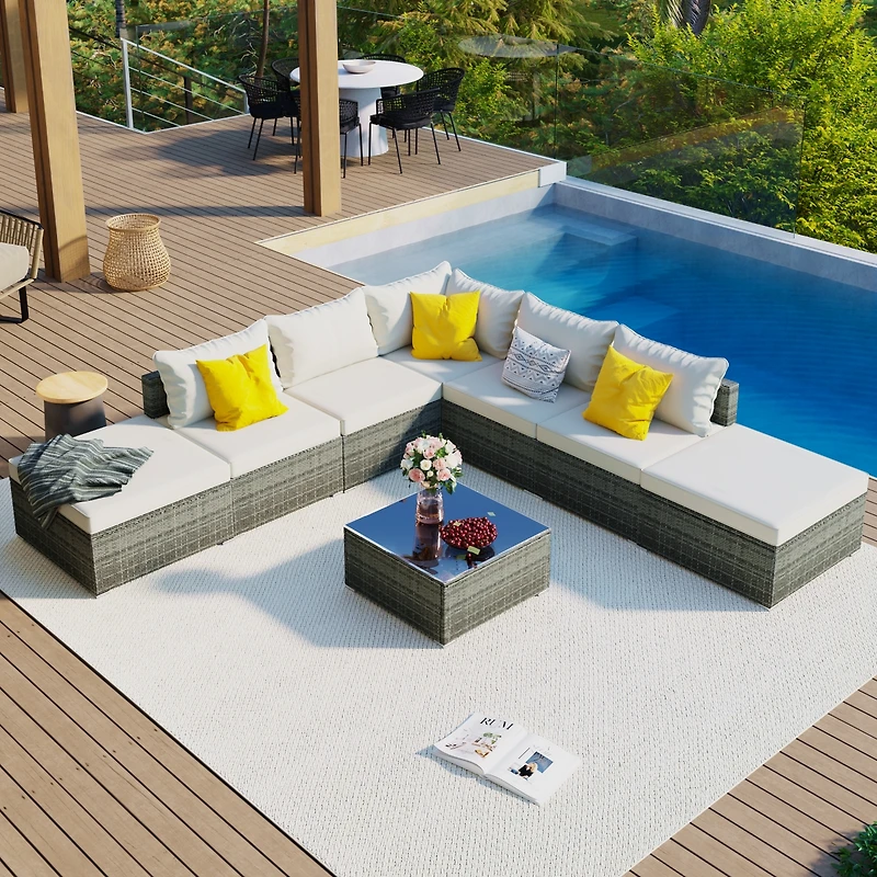 Streamdale 8-Piece Patio Wicker Conversation Set