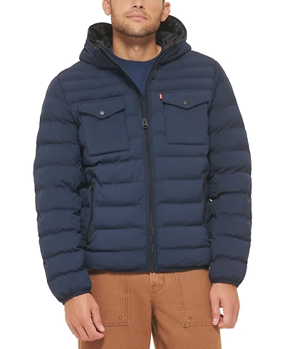 Levi's Men's Stretch Hooded Two-Pocket Quilted Jacket