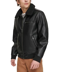 Levi's Men's Sherpa Collar Faux Leather Bomber Jacket