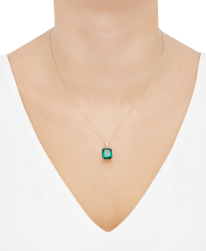 Grown With Love Lab Sapphire (8-1/10 ct. t.w.) & Diamond 18" Pendant Necklace 14k White Gold (Also Ruby Emerald)