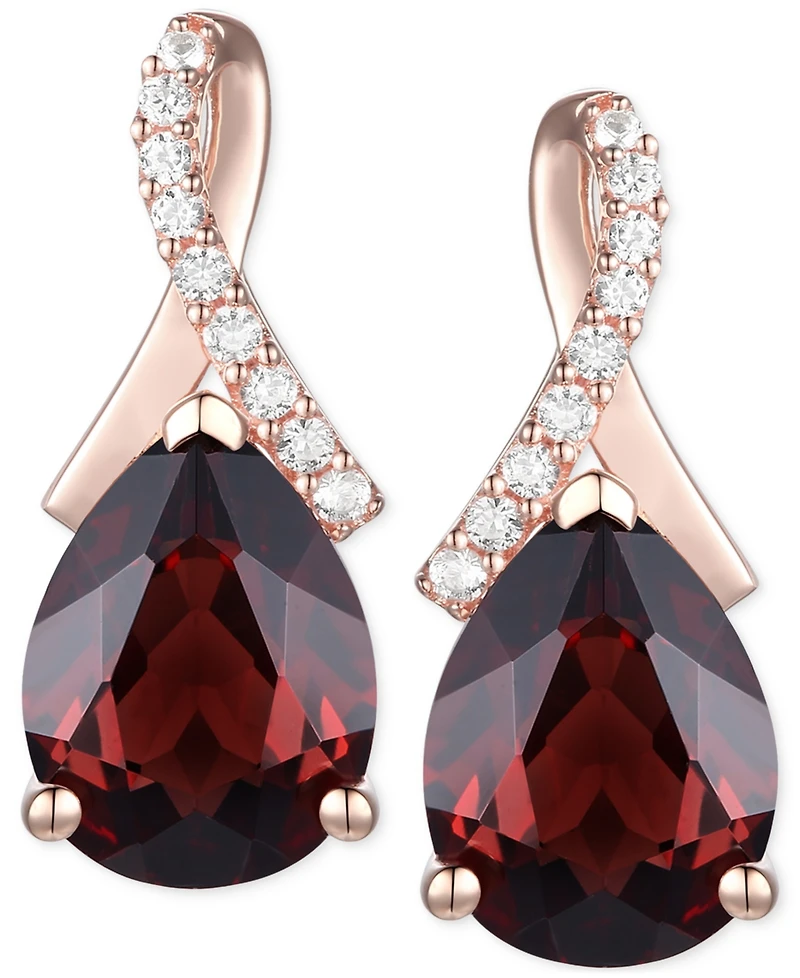 Amethyst (1-7/8 ct. t.w.) & Lab-Grown White Sapphire (1/10 Pear Swirl Stud Earrings 14k Gold-Plated Sterling Silver (Also Additional G
